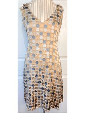 WITCHERY Australia Silk Burnout Polka Dot Pullover Shift Dress Size 12